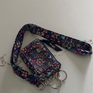 Vera Bradley Multicolor Disney  Floral Lanyard with ID Holder